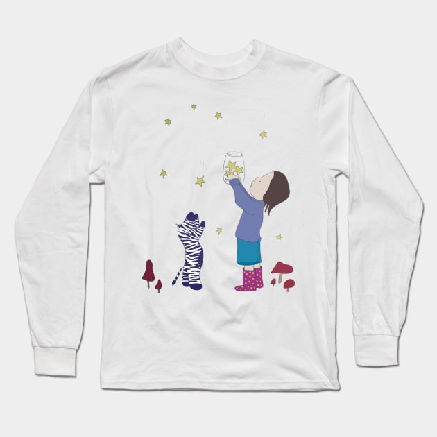 catch a falling star Long Sleeve T-Shirt by wildmagnolia